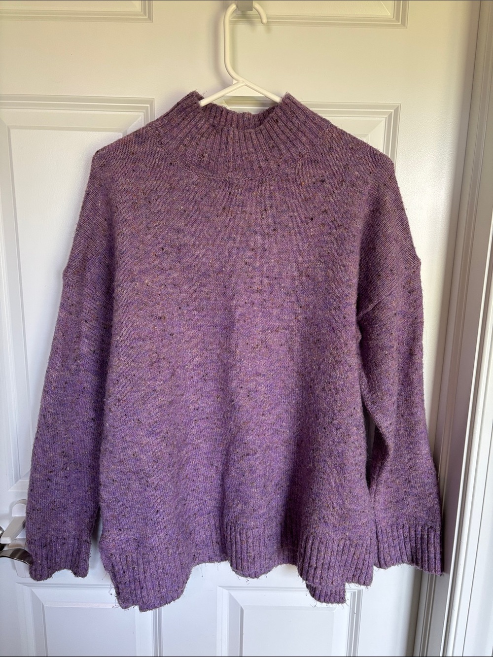 Well Worn Lavender Flecked Turtleneck Sweater